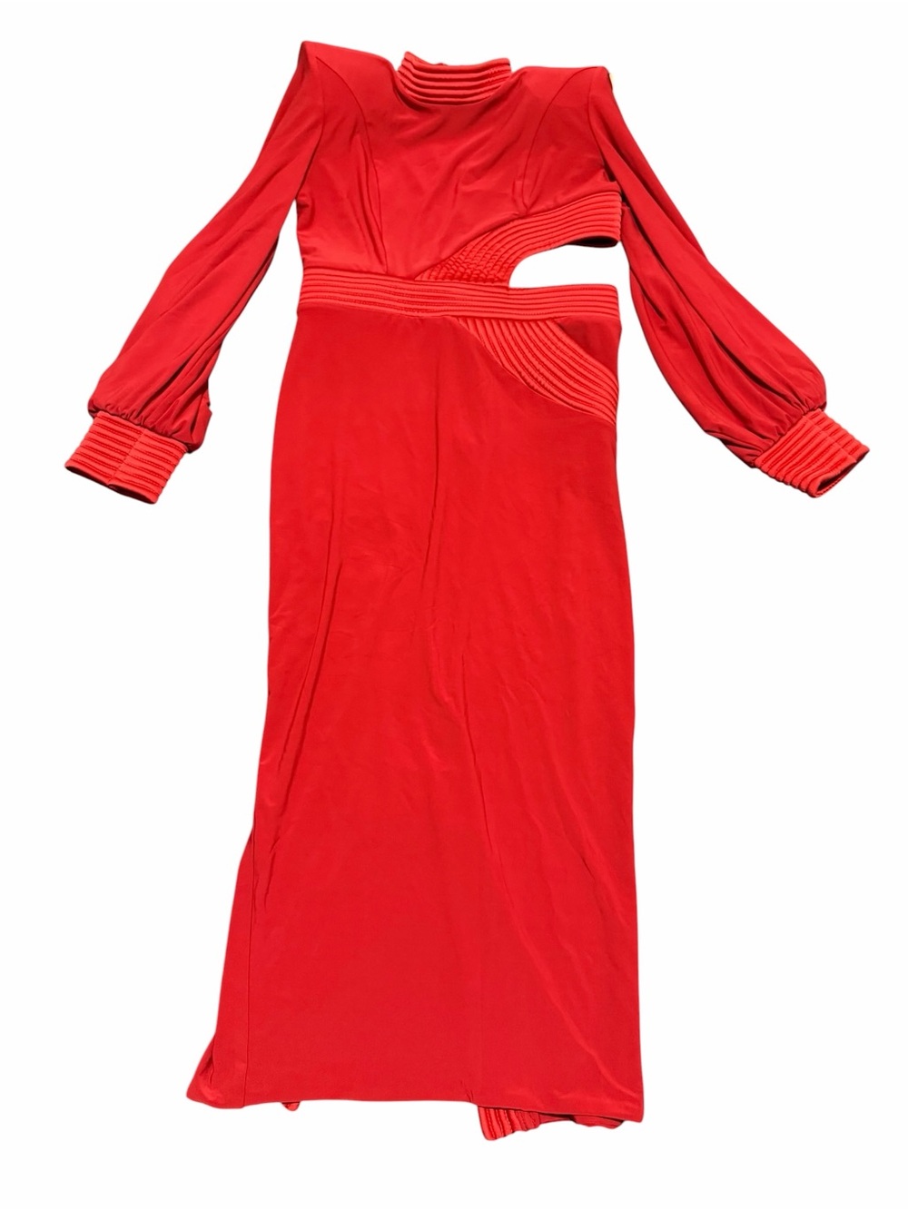 Zhivago Fuchsia Midi Dress with Cutout Waist and Bishop Sleeves, pre-owned. Sz 8 - Picture 13 of 16